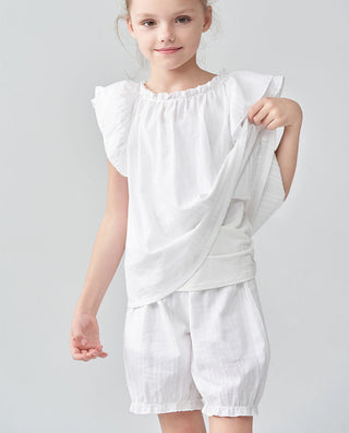 Aimer Kids Short-sleeve Sling Shorts Set