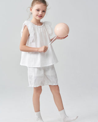 Aimer Kids Short-sleeve Sling Shorts Set