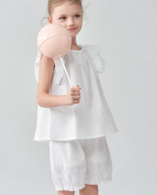 Aimer Kids Short-sleeve Sling Shorts Set