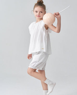 Aimer Kids Short-sleeve Sling Shorts Set
