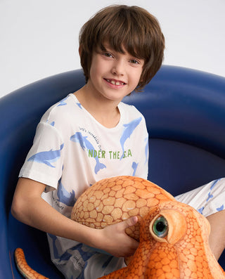 Aimer Kids Short-sleeve Tops Homewear Set For Boys Value Set