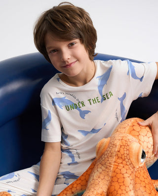 Aimer Kids Short-sleeve Tops Homewear Set For Boys Value Set