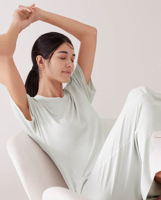 Aimer Short-Sleeve Nightgown with Seaweed Fiber