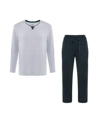 Aimer Men Long Sleeve Classic Pajamas Set