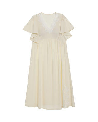 Aimer 25SS Sleeping Beauty Short-Sleeve Nightgown with Built-In Bra
