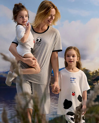 Aimer Kids Cool Feeling Milk Fiber Short-sleeve Homewear Tops AK341G851