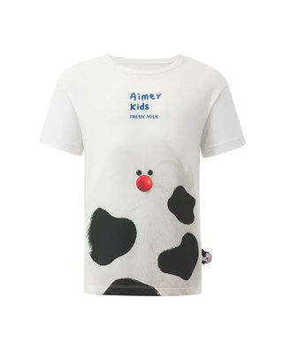 Aimer Kids Cool Feeling Milk Fiber Short-sleeve Homewear Tops AK341G851