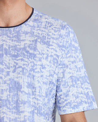 Aimer Men Short-sleeved Algae Pajama Top