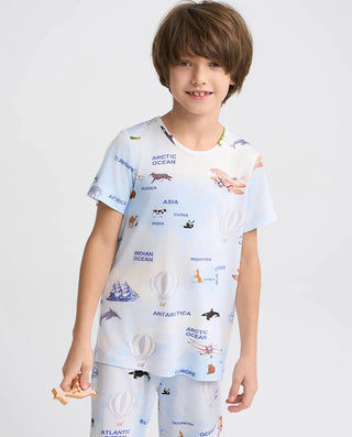 Aimer Kids Milk Fiber Homewear Tops For Boys