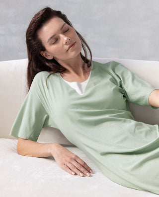 Aimer 25SS Pullover Short-Sleeved Nightgown With Cups