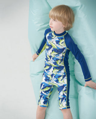 Aimer Kids Cool Swimsuit with Fish Print For Boys