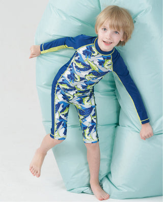 Aimer Kids Cool Swimsuit with Fish Print For Boys