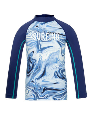 Aimer Kids Long-sleeved Tops Swimsuit For Boys