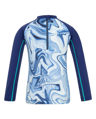 Aimer Kids Long-sleeved Tops Swimsuit For Boys